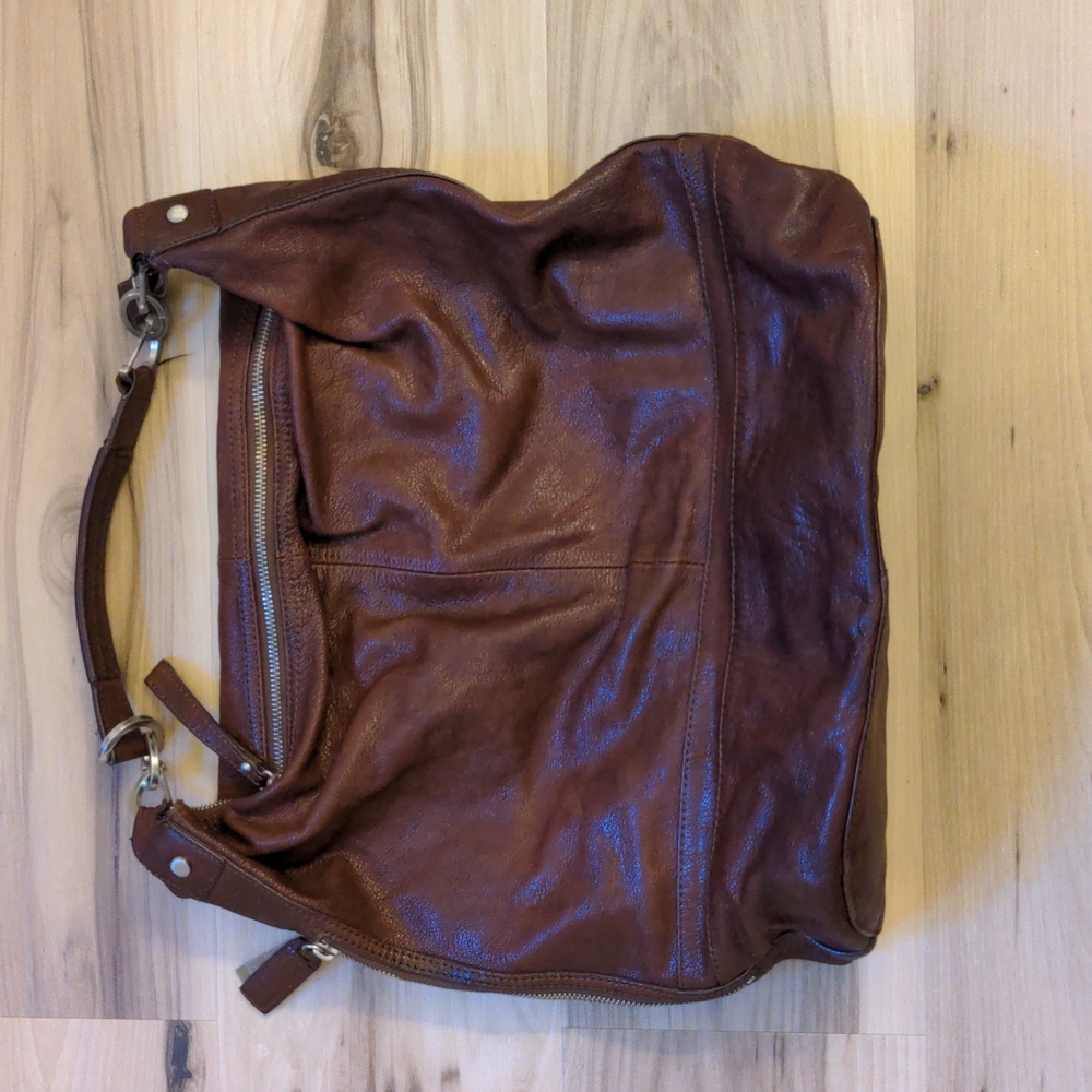 Gorgeous Slouchy Chocolate Leather Kenneth Cole Shoulder Bag